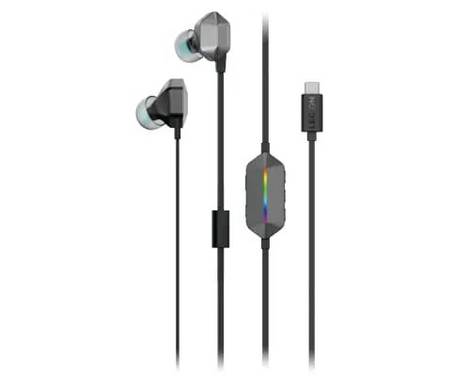 Lenovo LENOVO Legion E510 Gaming Headphones (P) In Ear oordopjes  Kabel  Grijs   Gamen