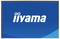 'iiyama' logo op een blauwe achtergrond, met gestileerde tekst en twee puntjes boven de eerste 'i'.