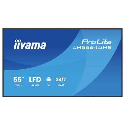 'ProLite LH5564UHS' van Iiyama, een 55-inch 4K UHD-display in groot formaat, ontworpen voor 24/7-gebruik.