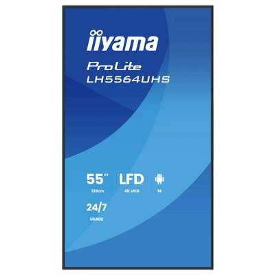 'iiyama ProLite LH5564UHS, 55" scherm, 4K UHD, LFD, Android 14, 24/7 gebruiksmogelijkheid.'