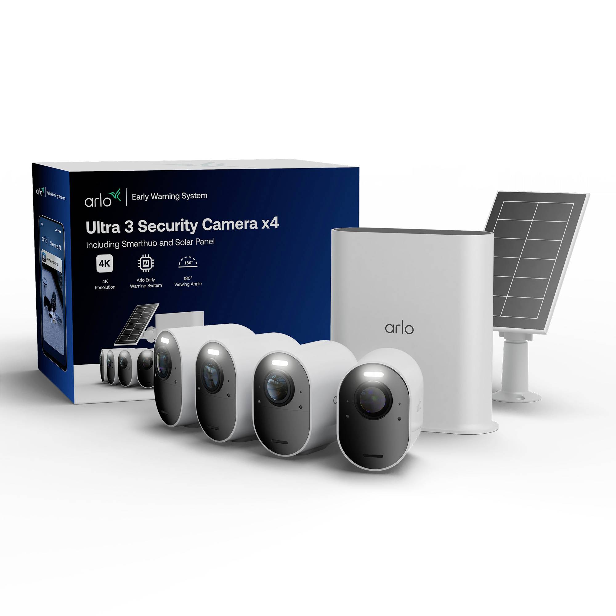 ARLO ARLO Ultra 3 Security Camera 4-cam kit VMC5450-111EUS IP-Bewakingsset-0