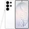 Samsung Galaxy S26 Ultra smartphone weergegeven van voor en achter in wit, met een S Pen ernaast en 'Galaxy S26 Ultra' tekst op het scherm.