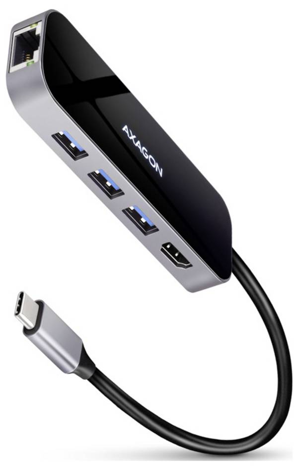 AXAGON  HMC-6GL USB-hub 6 poorten USB-A 3.0, USB-C, HDMI, RJ45 USB 3.0 5 GBit/s Met extra USB-C-ingang