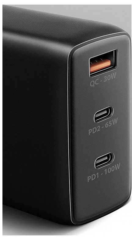 AXAGON USB-oplader 100 W USB-C, USB-A QC 3.0, Adaptive Fast Charge, PPS, USB PD 2.0, USB PD 3.0 Zwart USB Power Delivery-3