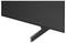 Nahaufnahme eines Flachbildfernsehers oder Monitors, der die untere Kante und den geneigten Ständer auf weißem Hintergrund zeigt.<br><br>---<br><br>Dichtbij beeld van een flatscreen-tv of monitor met het onderste gedeelte en schuine standaard op witte achtergrond.