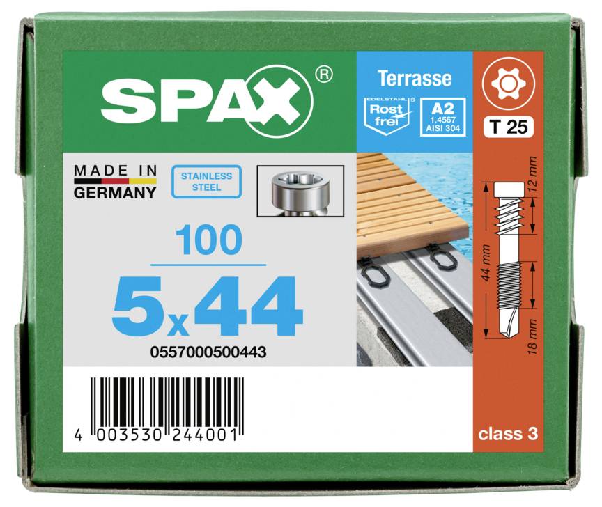SPAX 0557000500443 Cilinderkopschroeven assortiment 5 mm 44 mm T-STAR plus RVS 100 stuk(s)-7