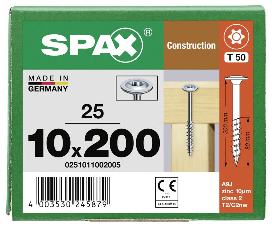 SPAX 0251011002005 Riembouten 10 mm 200 mm T-STAR plus Staal 25 stuk(s)-8