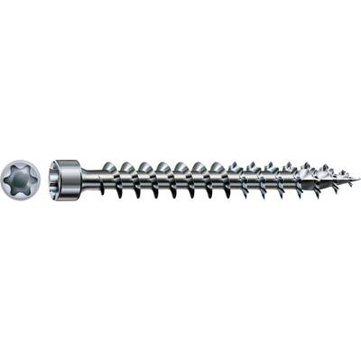 Een metalen schroef met een stervormige aandrijfkop en scherpe draadschacht, weergegeven in zijaanzicht op een witte achtergrond.