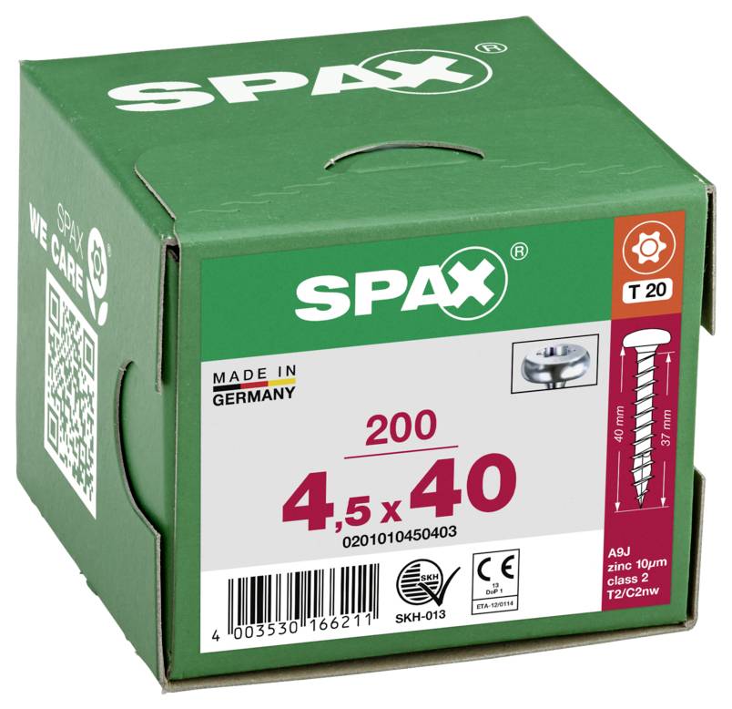 SPAX 0201010450403 Bolkopschroeven 4.5 mm 40 mm T-STAR plus Staal 200 stuk(s)-5