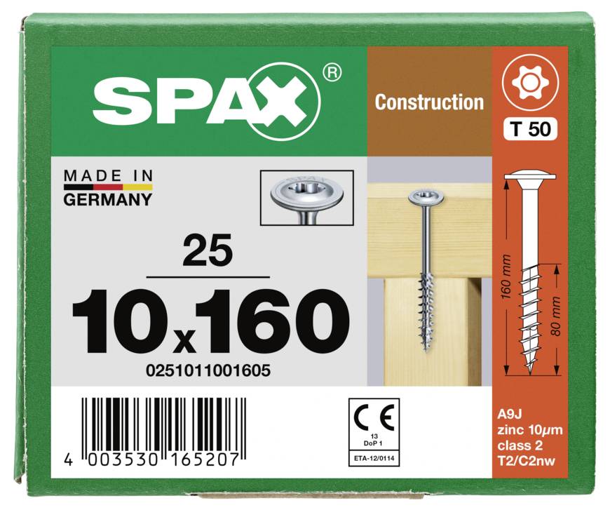 SPAX 0251011001605 Riembouten 10 mm 160 mm T-STAR plus Staal 25 stuk(s)-8