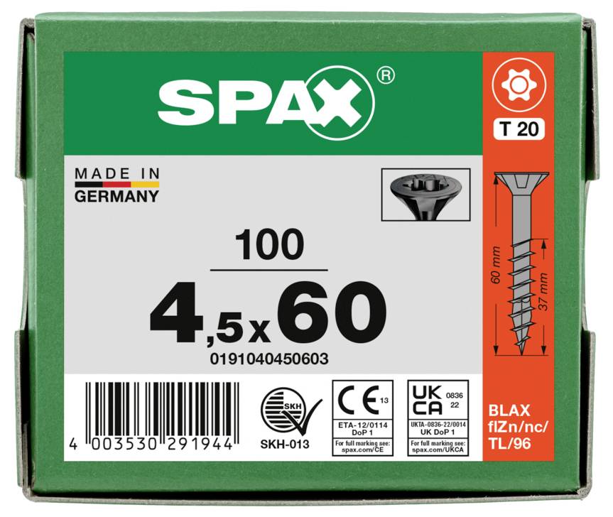 SPAX 0191040450603 Verzinkkopschroef 4.5 mm 60 mm T-STAR plus Staal 100 stuk(s)-4
