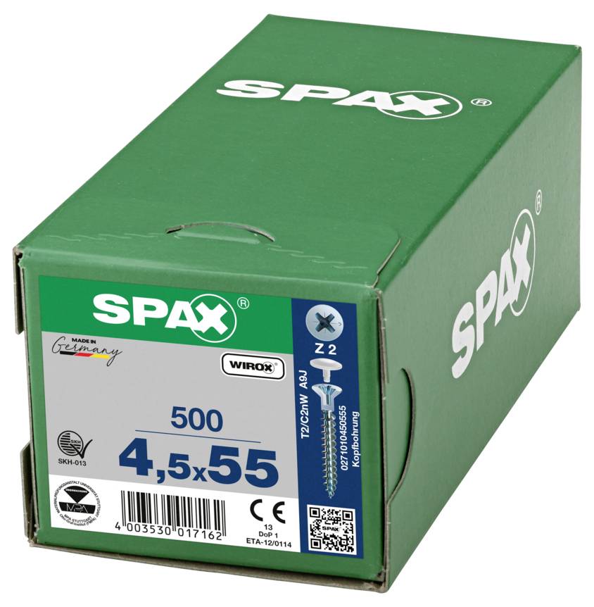 SPAX 0271010450555 Verzinkkopschroef 4.5 mm 55 mm Kruiskop Pozidriv Staal 500 stuk(s)-6