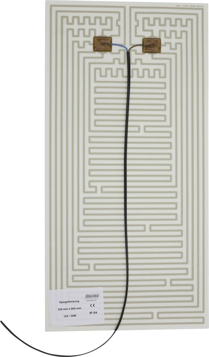 Een lange rechthoekige antenne of RFID-tag met een beige doolhofachtig printcircuit en een zwarte kabel die dicht bij de bovenkant is bevestigd.