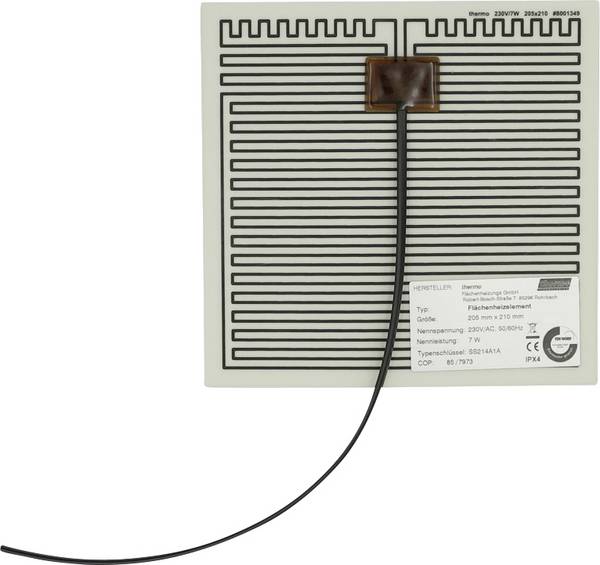 Thermo TECH  Verwarmingsfolie  230 V/AC, 230 V/DC 7 W Beschermingsklasse IPX4 (l x b) 210 mm x 205 mm