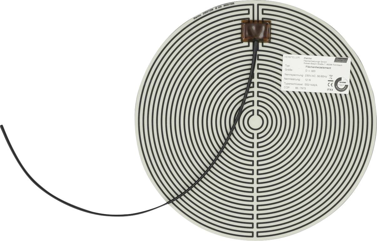 Circulaire RFID/NFC-antennespoel met zwart draad en kleine connector eraan bevestigd, weergegeven op een witte achtergrond.