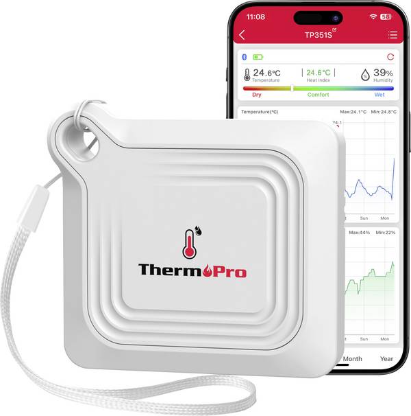 ThermoPro  TP351 Draadloze thermo- en hygrometer Wit