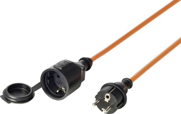 Sygonix SY-7486016 Stroom Verlengkabel 16 A Oranje 10 m AT-N05V3V3-F 3G 1,5 mm² UV-bestendig, Slijtvast, Koudebestendig