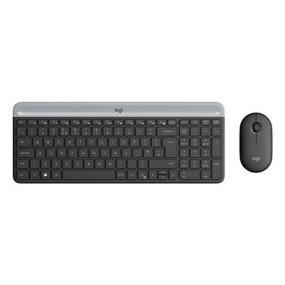 Logitech Slim Combo M Set met toetsenbord en muis Draadloos Numeriek toetsenbord AZERTY, Belgisch Grafiet-0