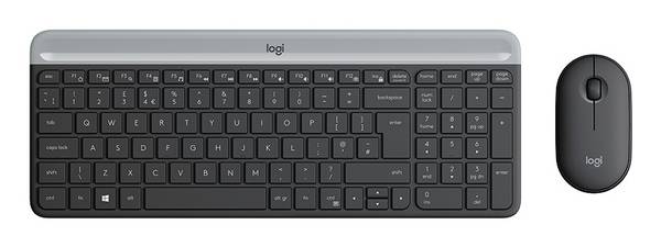 Logitech Slim Combo M Set met toetsenbord en muis Draadloos Numeriek toetsenbord AZERTY, Belgisch Grafiet