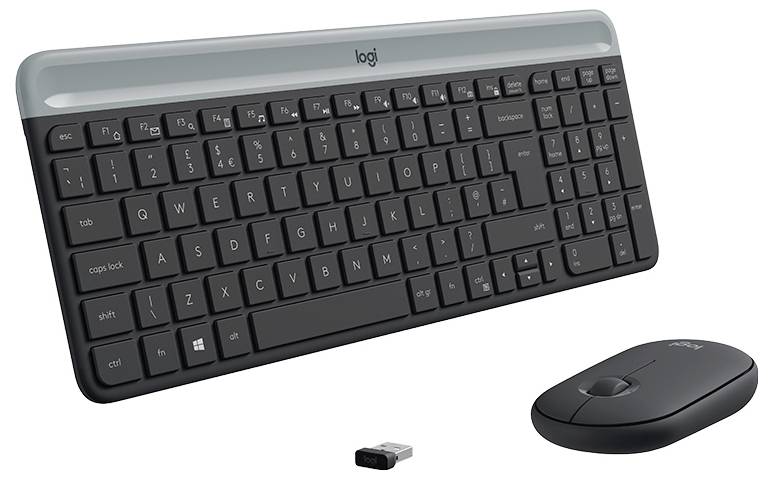Logitech Slim Combo M Set met toetsenbord en muis Draadloos Numeriek toetsenbord AZERTY, Belgisch Grafiet-4