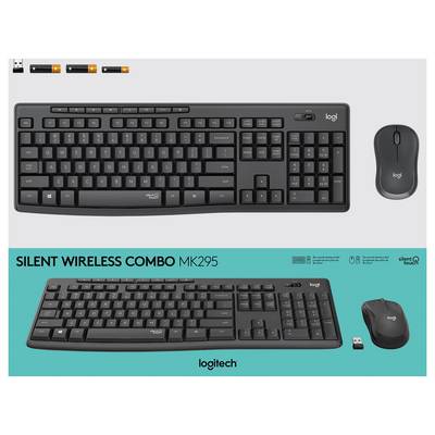 Logitech MK295 Set met toetsenbord en muis Draadloos Spatwaterdicht, Numeriek toetsenbord, Ergonomisch, Geluidsarme toet-8