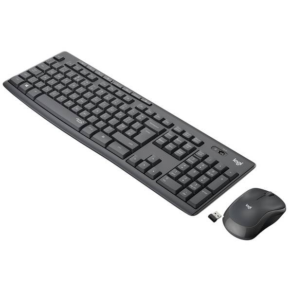 Logitech MK295 Set met toetsenbord en muis Draadloos Numeriek toetsenbord AZERTY, Belgisch Grafiet