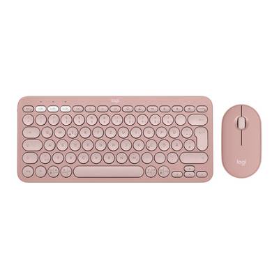 Logitech Pebble 2 Combo Set met toetsenbord en muis Draadloos Optisch Pink 3 Toetsen-0