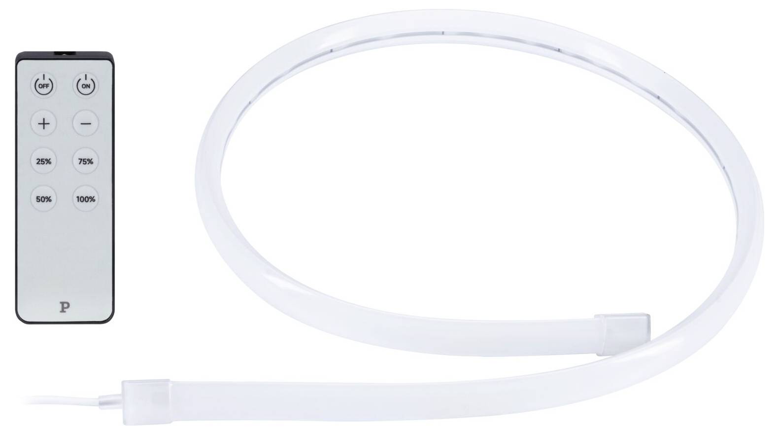 Afstandsbediende flexibele LED-buislamp met een kleine bedrade controller en voedingskabel