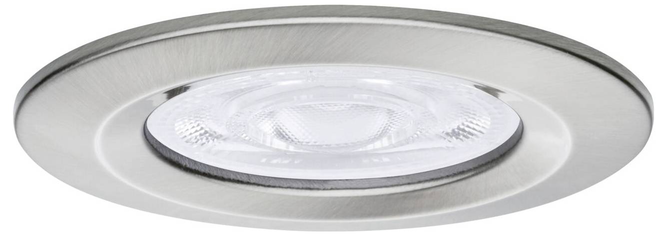 Inbouwplafondlamp met rond gepolijst zilver en helder glas