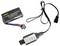 Oplaadbare Li-ion batteriјpak met bedrading en USB-laadkabel op witte achtergrond.