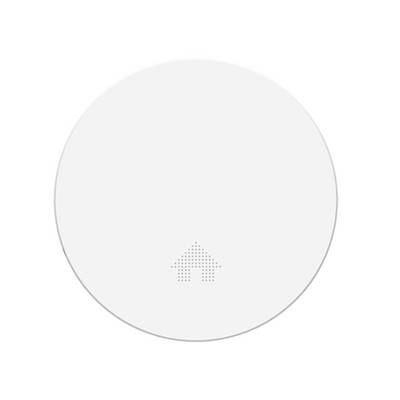 Witte ronde knop met een klein gestippeld huispictogram in de buurt van het ondercentrum.