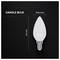 Productafbeelding van een witte kaarslamp gelabeld 'CANDLE BULB' met afmetingen van 92,5 mm hoog en 36,5 mm breed.