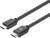 Twee zwarte HDMI-kabels met stekkerverbindingen weergegeven op een witte achtergrond, met zicht op de kabeluiteinden en de connector-vorm.