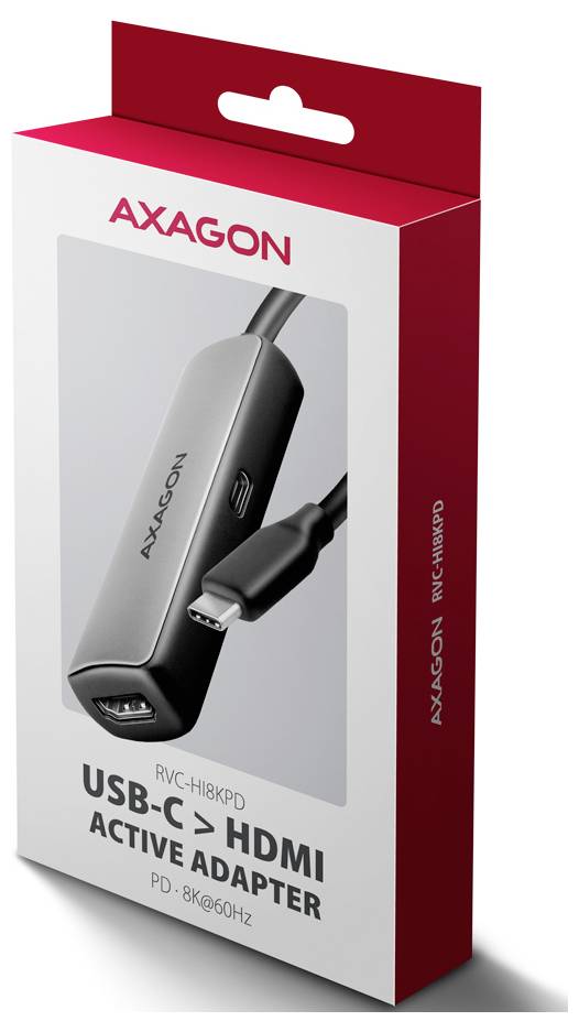 AXAGON USB-C Adapter [1x USB-C 3.0 stekker - 1x HDMI-bus, USB-C bus (Power Delivery)] RVC-HI8KPD 16 cm-7