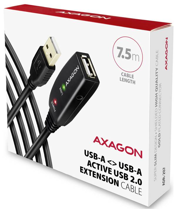AXAGON ADR-207 USB-kabel USB 2.0 USB-A stekker 7.5 m Zwart-6