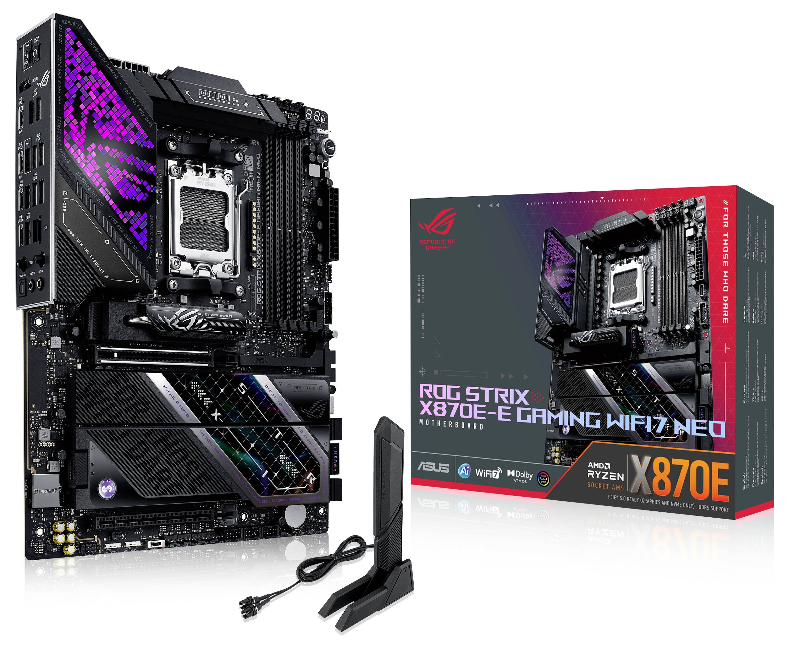 Asus ASUS ROG STRIX X870E-E GAMING WIFI7 NEO Moederbord Socket AMD AM5 Vormfactor ATX-25