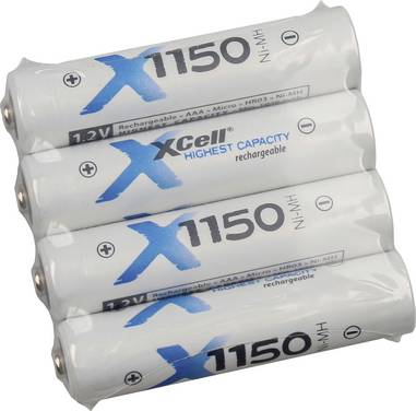 XCell AAA 1150mah-4S (4er) Oplaadbare AAA batterij (potlood) NiMH 1150 1.2 V 1 stuk(s)