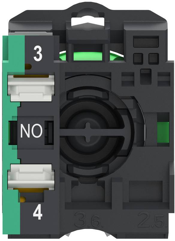 Schneider Electric XB5AA315 Drukknop, Harmony XB5, kunststof, 22 mm, groen, ongecoat, tastend, 1S, push-in Druktoets 1 s-1