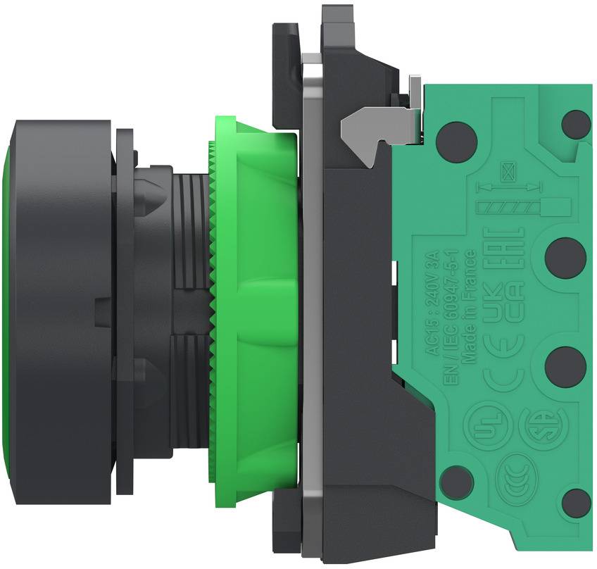 Schneider Electric XB5AA315 Drukknop, Harmony XB5, kunststof, 22 mm, groen, ongecoat, tastend, 1S, push-in Druktoets 1 s-7