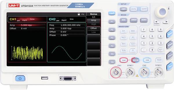 Uni-T UTG4122A Functiegenerator 1 µHz - 120 MHz 2-kanaals Arbitrair