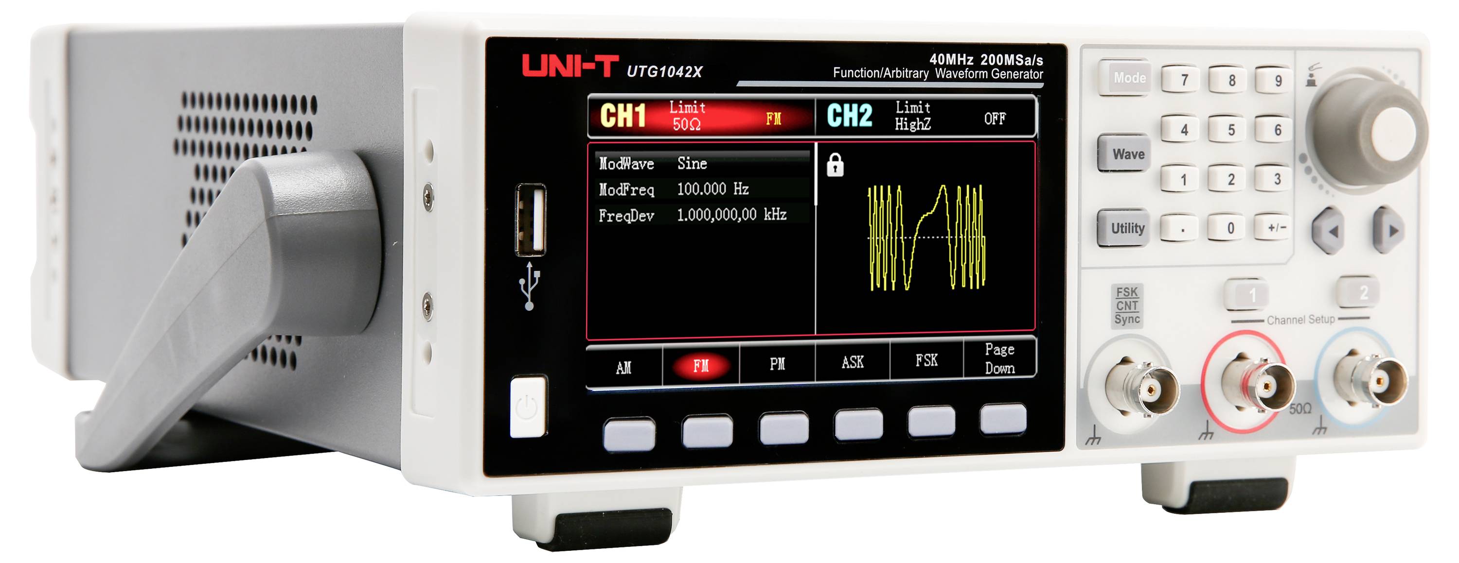 Uni-T UTG1042X Functiegenerator 1 µHz - 40 MHz 2-kanaals Arbitrair-1