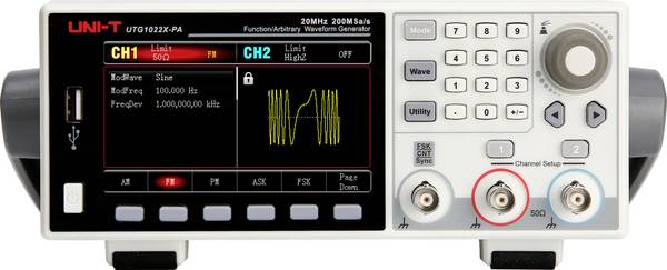 Uni-T UTG1022X-PA Functiegenerator  1 µHz - 20 MHz 2-kanaals Arbitrair