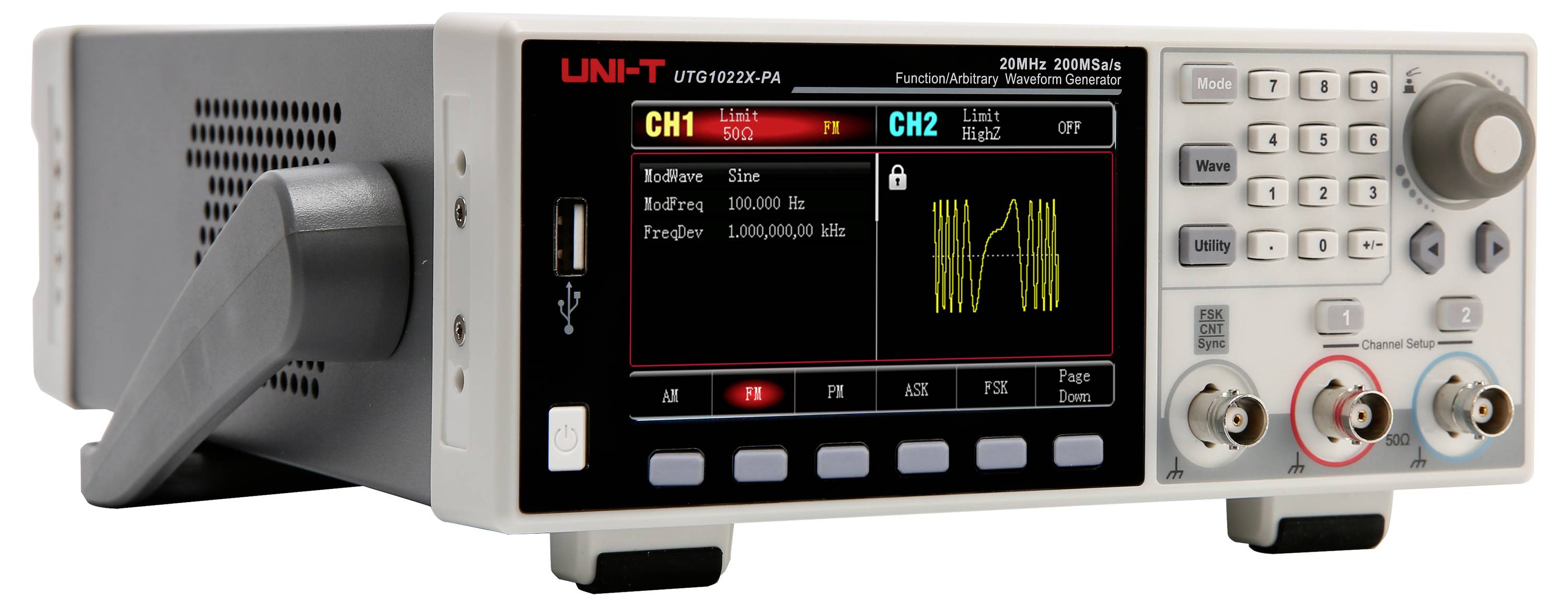 Uni-T UTG1022X-PA Functiegenerator 1 µHz - 20 MHz 2-kanaals Arbitrair-1