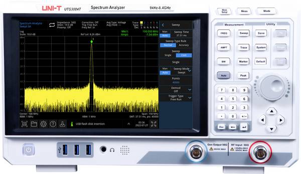Uni-T UTS3084T Spectrumanalyzer Fabrieksstandaard (zonder certificaat) 80 MHz 16 Bit Spectrumanalyzer