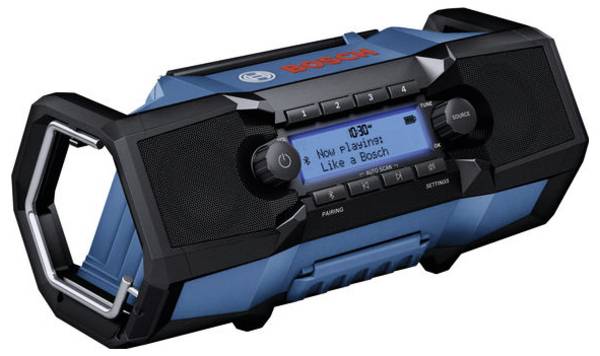 Bosch Professional GPB18V-3SC Bouwradio DAB+, FM FM, DAB+, Bluetooth Multiroom ondersteuning, Stofdicht, Spatwaterbestendig, Powerbankfunctie Meerdere kleuren