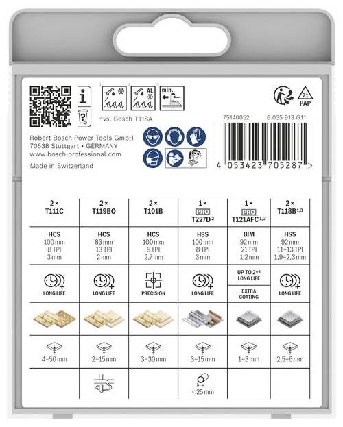 Bosch Accessories 2607012072 Decoupeerzaagblad set Wood and Metal Advanced, 10-delig 1 stuk(s)-1
