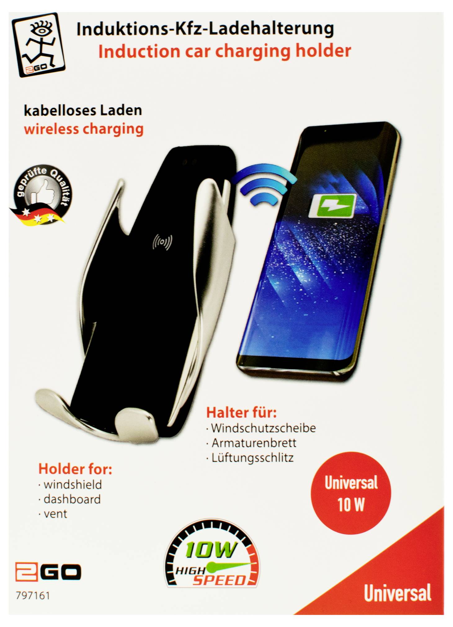 2GO Smartphone-Handyhalter mit Wireless Telefoonhouder voor in de auto-2