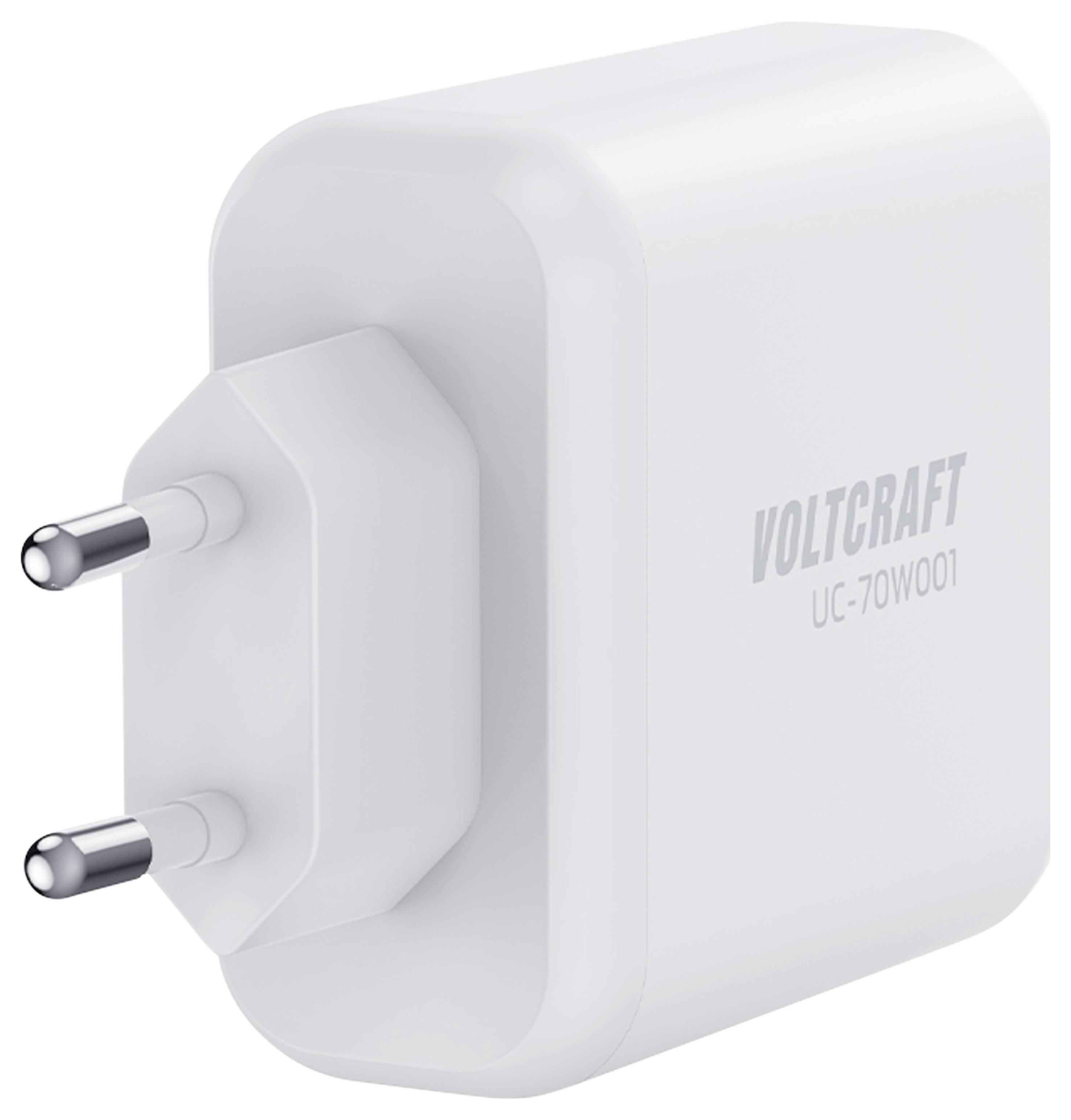 VOLTCRAFT UC-70W001 USB-oplader 70 W 1x USB-A, 2x USB-C Fast Charge, USB PD 3.2 Wit Binnen GaN-3
