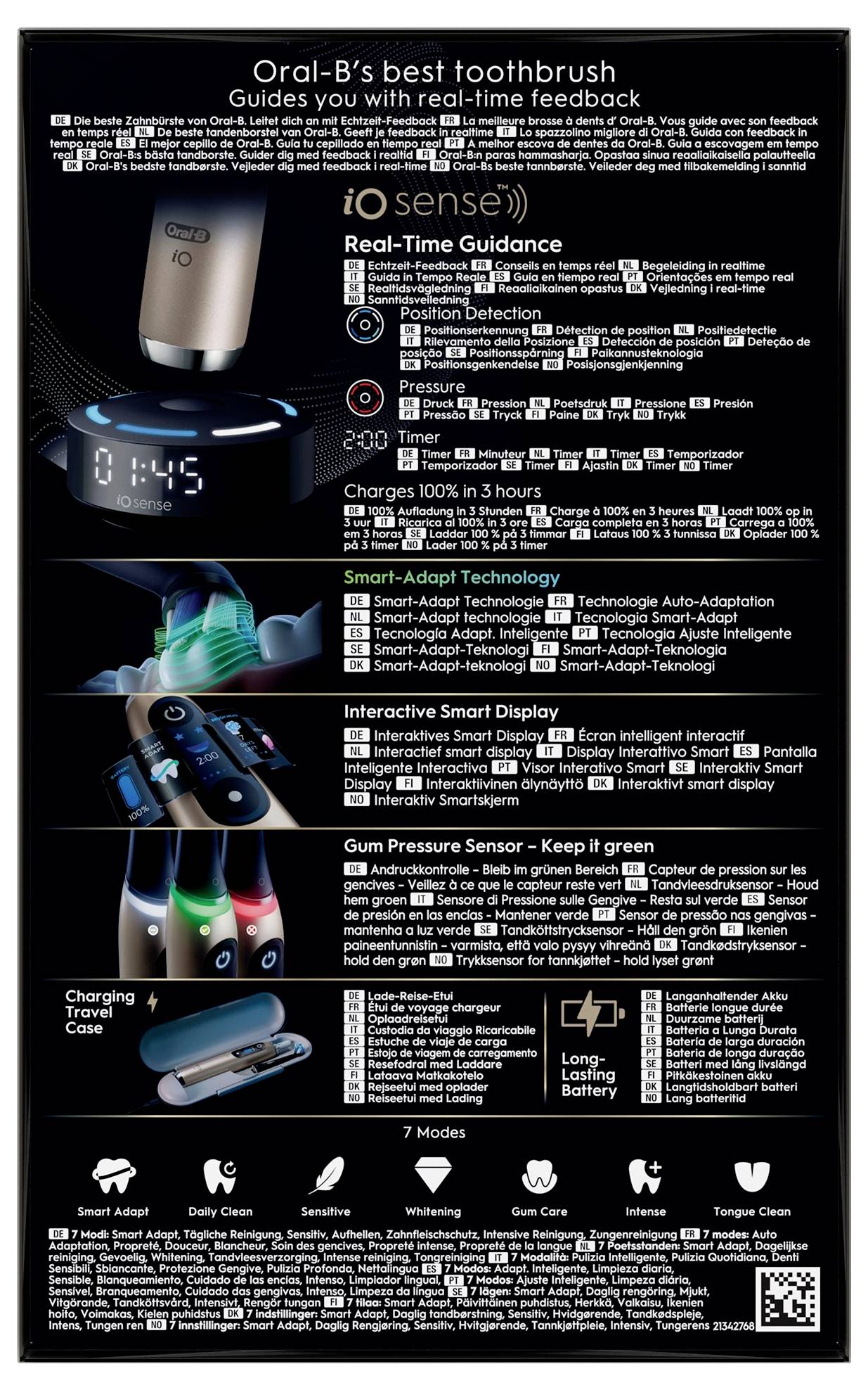 Braun Bra Oral-B iO Series 10 UltimateLunar Gold 17398125 Elektrische tandenborstel Zwart-12