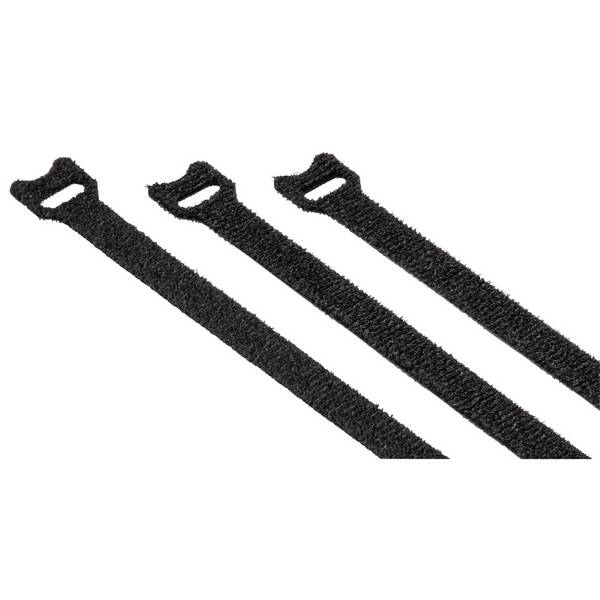 Hama  Klittenband kabelbinder  Om te bundelen  (l x b) 125 mm x 10 mm Zwart 20 stuk(s)